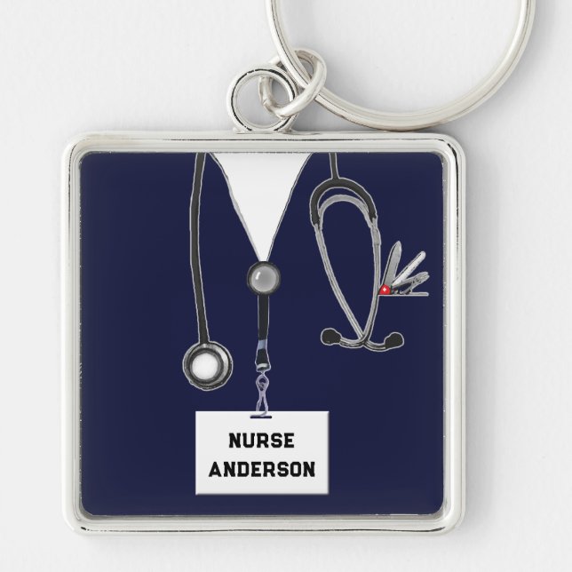 Personalised Nurse Novelty Gift Key Ring (Front)