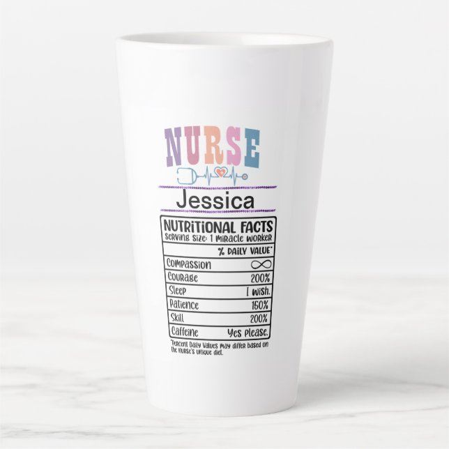 Personalised Nurse Nutritional Facts Funny Mug  (Front)