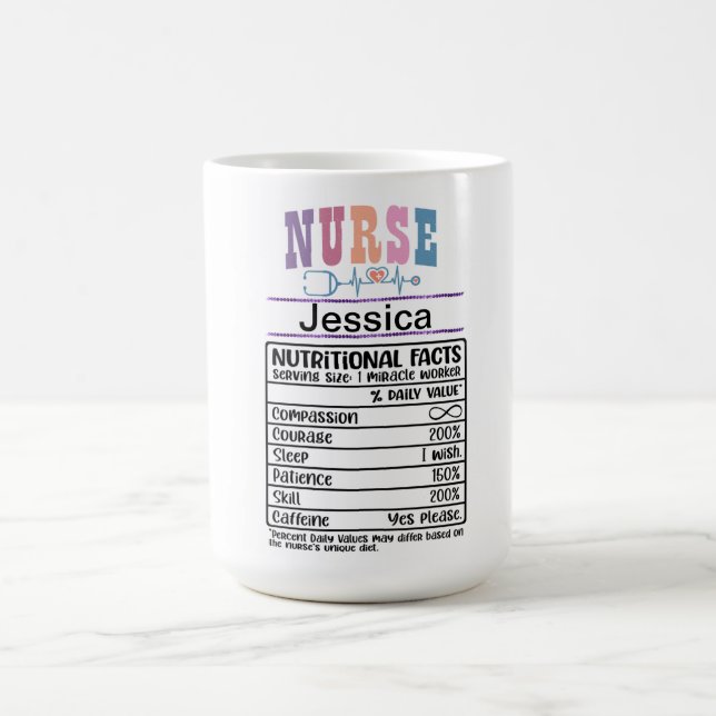 Personalised Nurse Nutritional Facts Funny Mug  (Center)