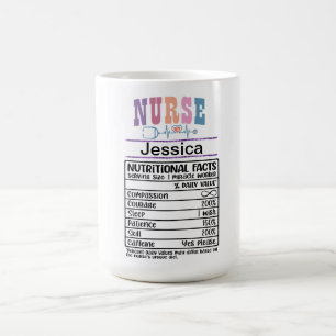 Personalised Nurse Nutritional Facts Funny Mug 