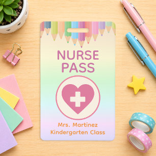 Personalised Nurse Pass Badge for Teachers ID Badge