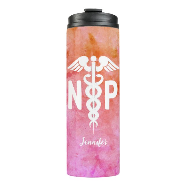 Personalised Nurse Practitioner Graduation Thermal Tumbler (Front)