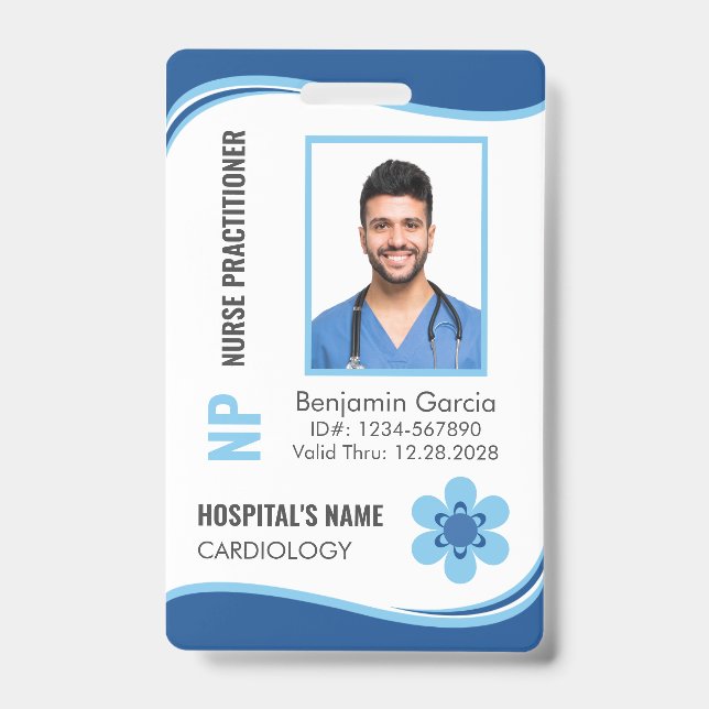 Personalised Nurse Practitioner Photo ID Security Badge (Front)