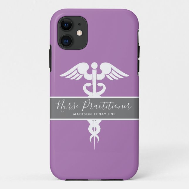 Personalised Nurse Practitioner Purple Medical Case-Mate iPhone Case (Back)