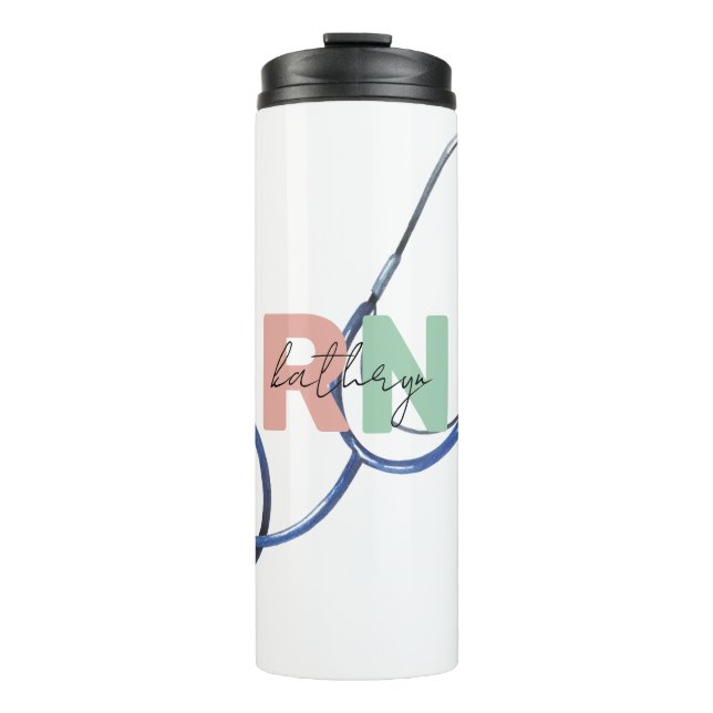 Personalised Nurse Practitioner Retro NP Name Gift Thermal Tumbler (Front)