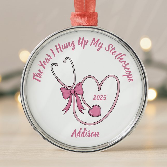Personalised Nurse Retirement Metal Tree Decoration (Creator Uploaded)