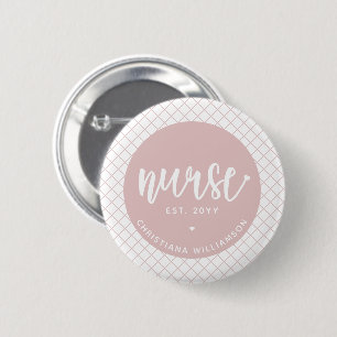 Personalised Nurse RN graduation Elegant 6 Cm Round Badge