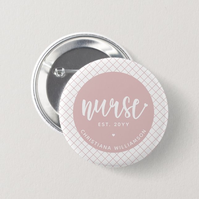 Personalised Nurse RN graduation Elegant 6 Cm Round Badge (Front & Back)