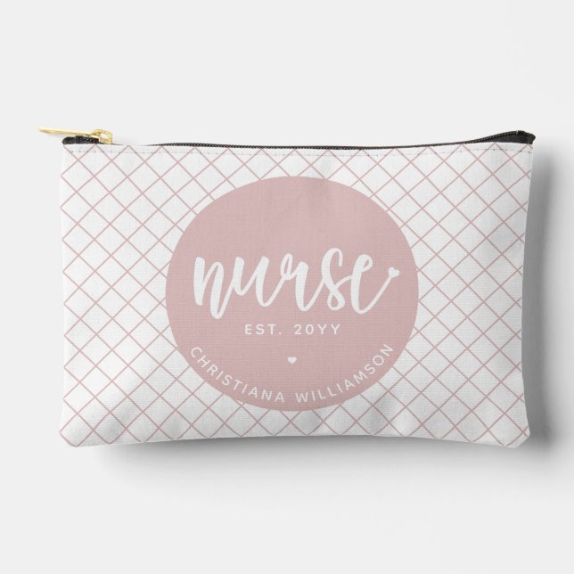Personalised Nurse RN graduation Elegant Accessory Pouch (Front)