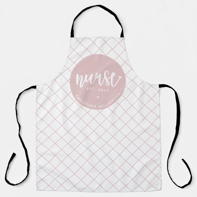 Personalised Nurse RN graduation Elegant Apron (Front)