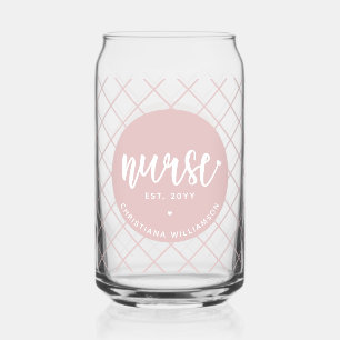 Personalised Nurse RN graduation Elegant Can Glass