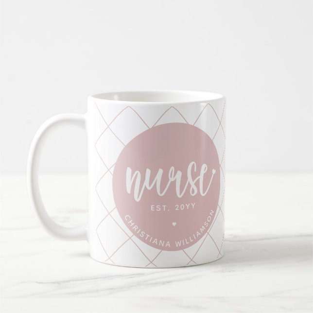 Personalised Nurse RN graduation Elegant Coffee Mug (Left)