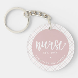 Personalised Nurse RN graduation Elegant Key Ring