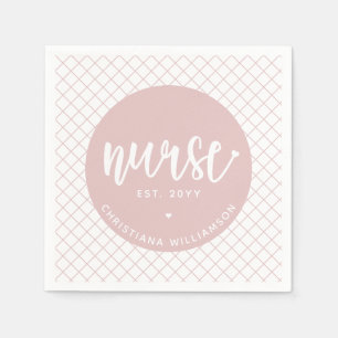 Personalised Nurse RN graduation Elegant Napkin