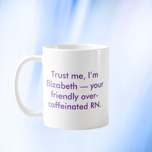 Personalised Nurse RN with Custom Name And Colours Coffee Mug