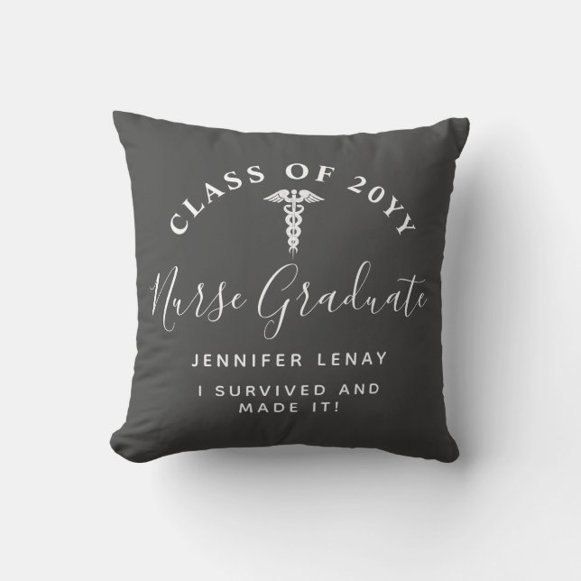 Personalised Nurse Script Medical Graduation Gift  Cushion (Front)