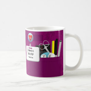 Personalised Nurse Scrubs in Hot Pink Coffee Mug