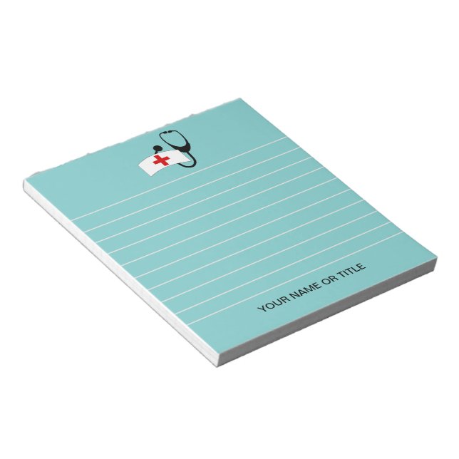 Personalised Nurse Stethoscope Medical  Notepad (Angled)