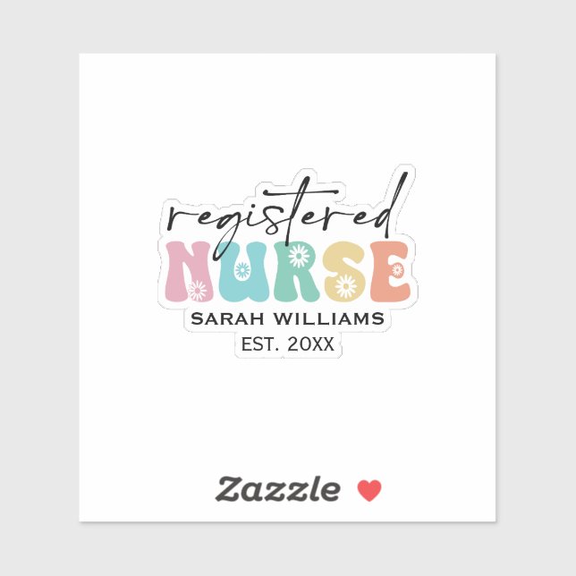 Personalised Nurse Sticker, Graduation gift for RN (Sheet)