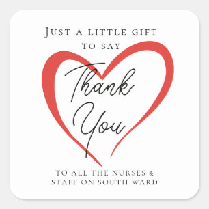 Personalised Nurse Thank You Sticker   Hospital 