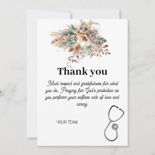 Personalised Nurse Thanks Healthcare Professional Thank You Card (Front)