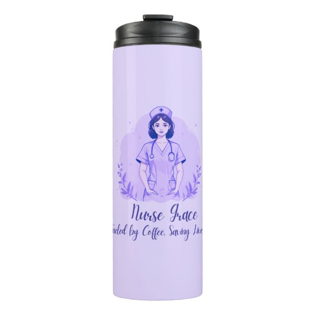 Personalised Nurse Thermal Tumbler Fuelled by Coff (Front)
