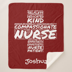 Personalised Nurse Word Art Gift for Nurses Week  Sherpa Blanket