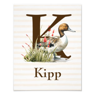 Personalised Nursery Art work, Letter K Photo Print