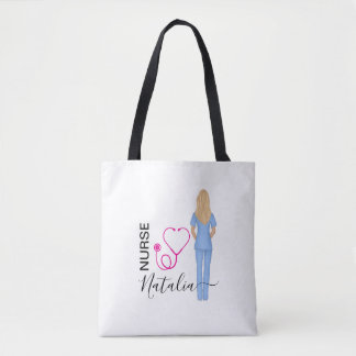 Personalised Nursery Heart Stethoscope Tote Bag