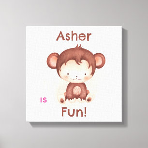 Personalised Nursery or Playroom Decor   Monkey
