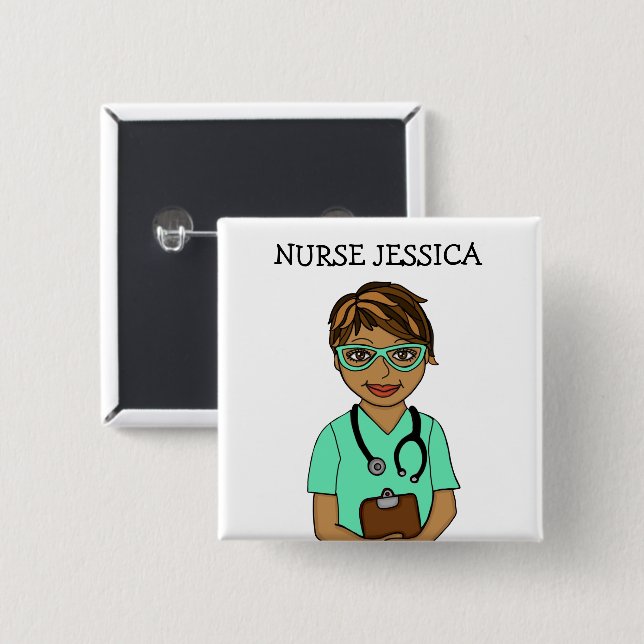 Personalised Nurse's Name Badge    (Front & Back)