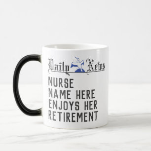 Personalised Nurse's Retirement Gift Headline News Magic Mug