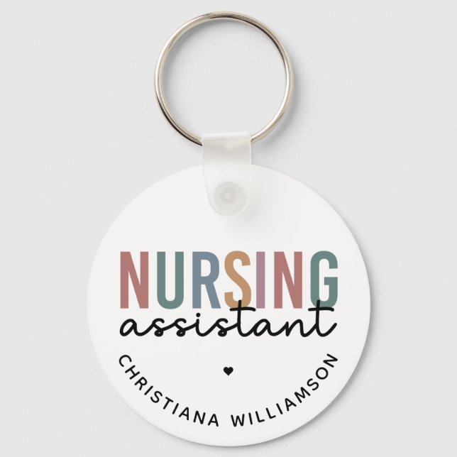 Personalised Nursing Assistant Key Ring (Front)
