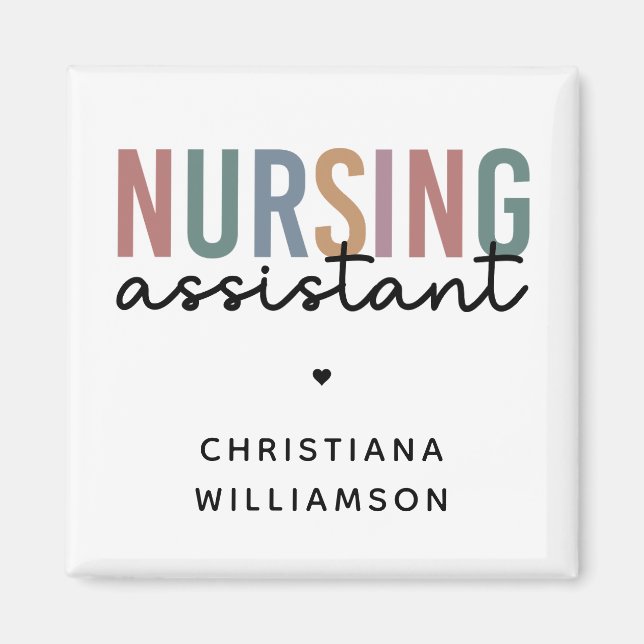 Personalised Nursing Assistant Magnet (Front)
