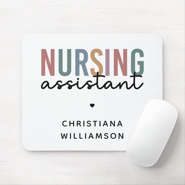 Personalised Nursing Assistant Mouse Mat (With Mouse)