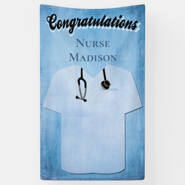 Personalised Nursing School Graduation Banner (Vertical)