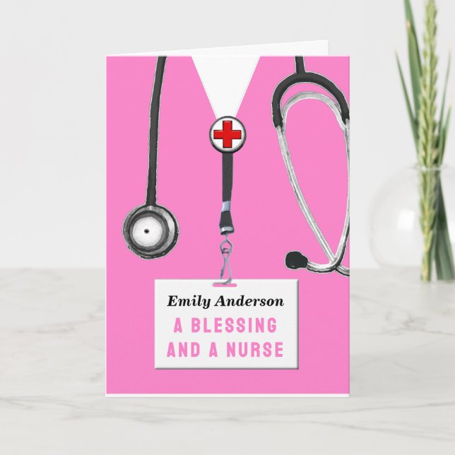 Personalised Nursing School Graduation Card (Front)