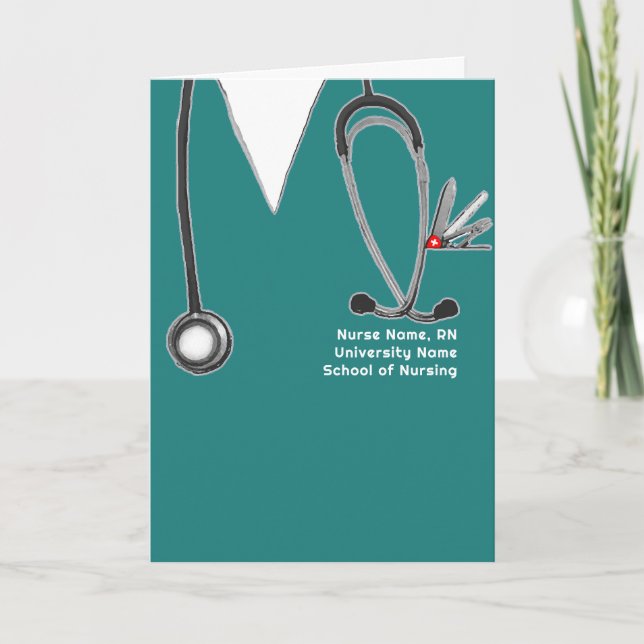 Personalised Nursing School Graduation Card (Front)