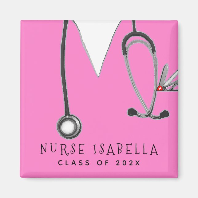personalised nursing school graduation gift magnet (Front)