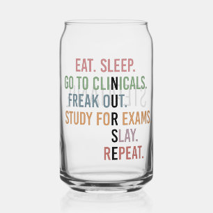 Personalised Nursing School student Funny Nurse Can Glass