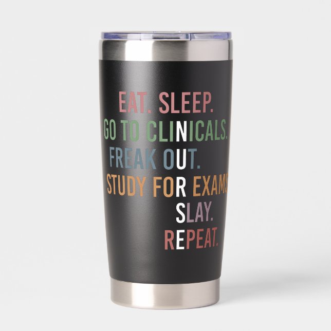 Personalised Nursing School student Funny Nurse Insulated Tumbler (Front)