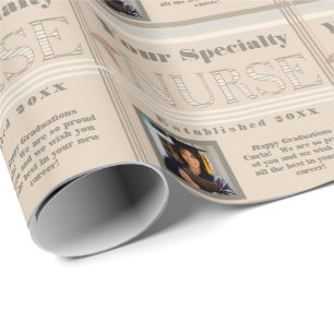 Personalised Nursing Speciality Graduation Photo Wrapping Paper