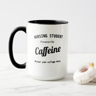 Personalised Nursing Student Powered by Caffeine Mug