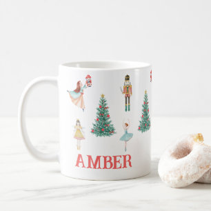 Personalised Nutcracker & Ballerina Cute Christmas Coffee Mug