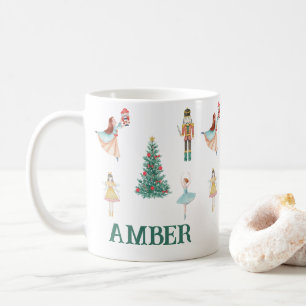Personalised Nutcracker & Ballerina Cute Christmas Coffee Mug