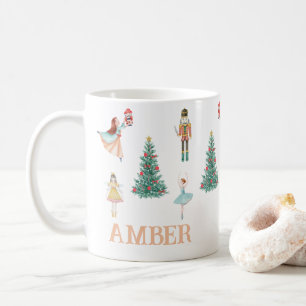 Personalised Nutcracker & Ballerina Cute Christmas Coffee Mug