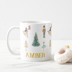 Personalised Nutcracker & Ballerina Cute Christmas Coffee Mug