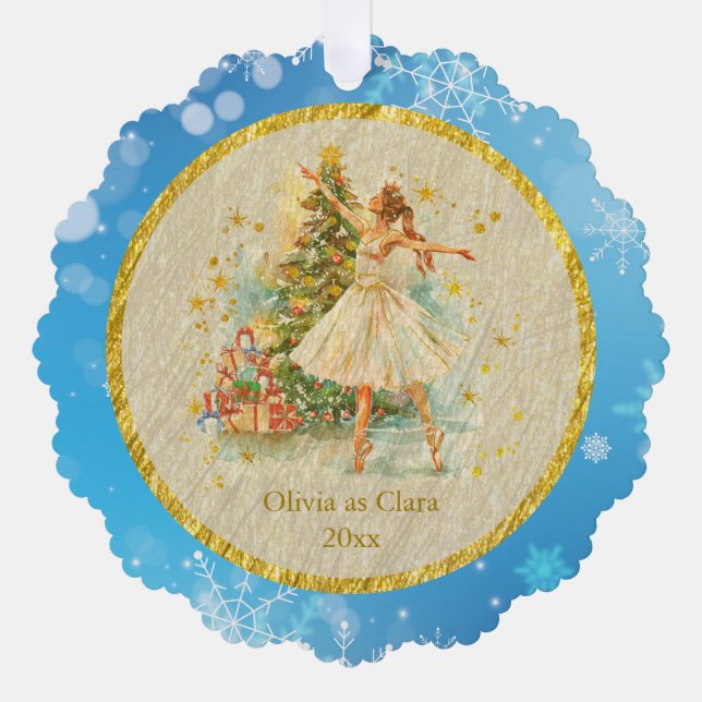 Personalised Nutcracker Ballet Christmas - Gift Tree Decoration Card (Front)