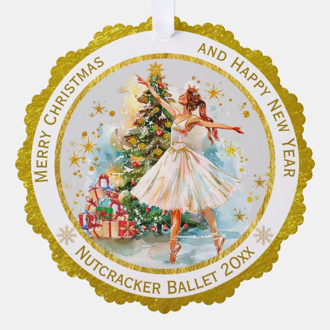 Personalised Nutcracker Ballet Christmas - Gift Tree Decoration Card (Front)