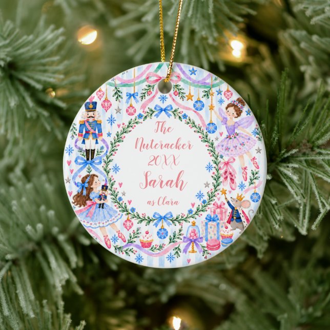 Personalised Nutcracker Ballet Christmas Keepsake  Ceramic Tree Decoration (Tree)